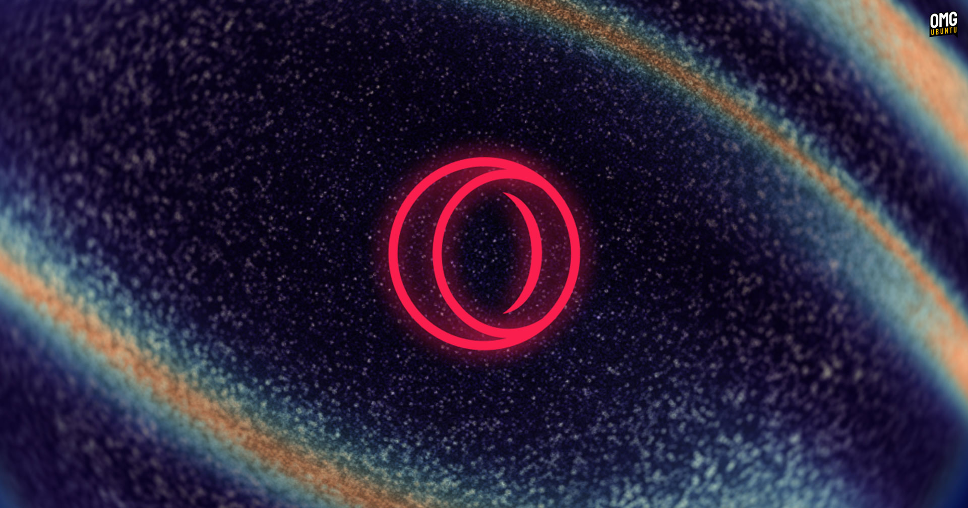 Opera GX logo on a space background.