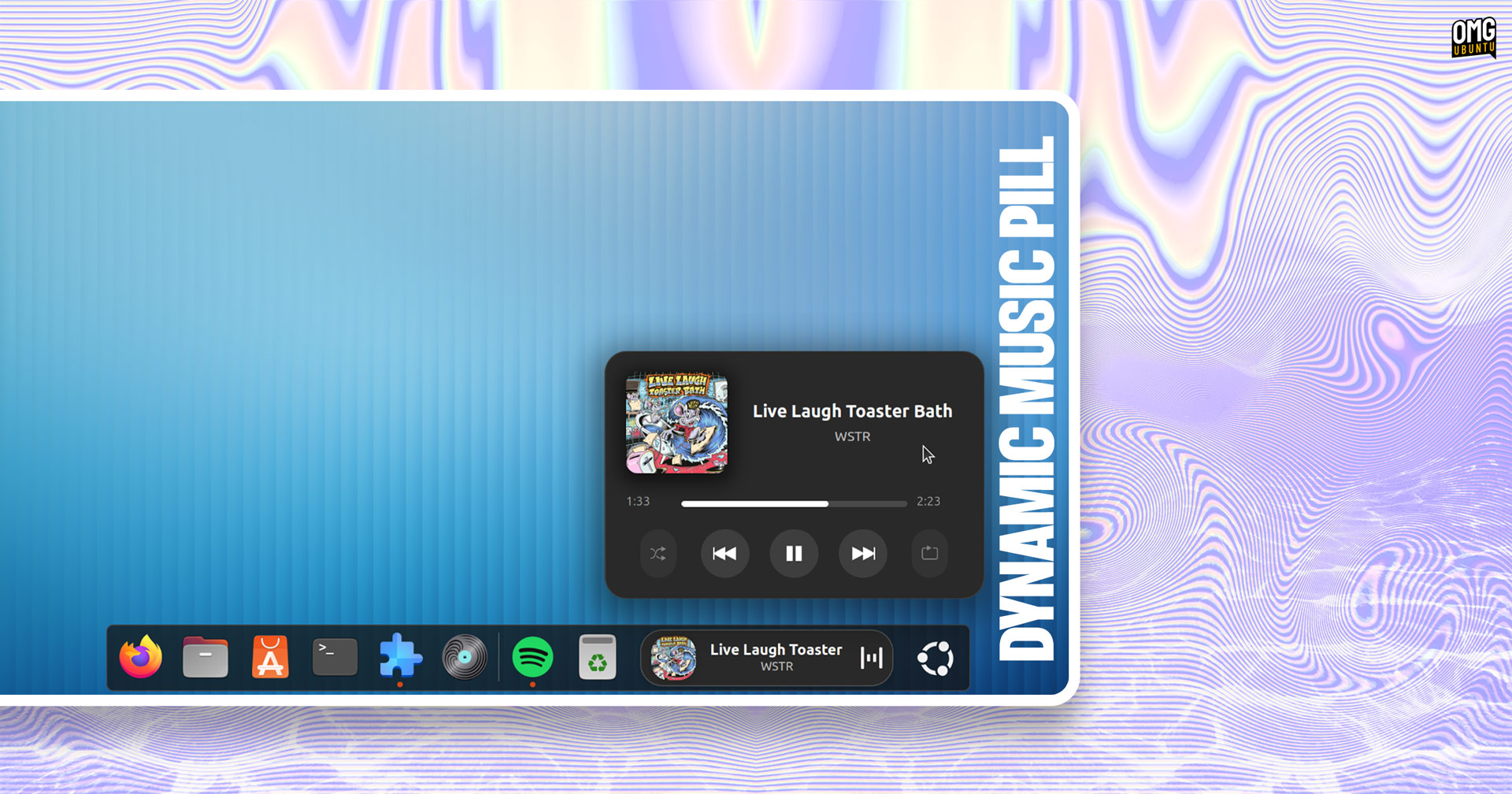 Dynamic Music Pill puts slick media controls in your GNOME panel