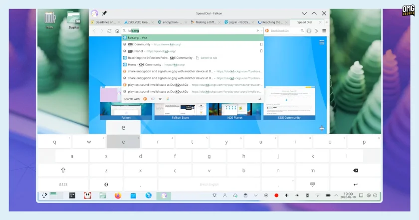 KDe Plasma 6.6's new touch screen keyboard.