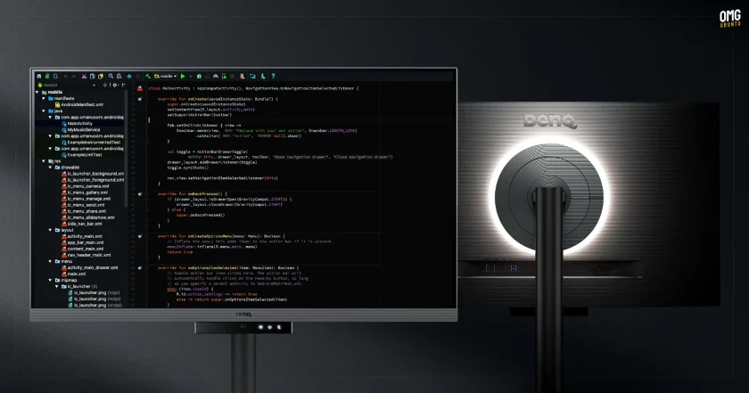 BenQ RD series of 3:2 monitors aimed at coders with MoonHalo rear bias lighting.