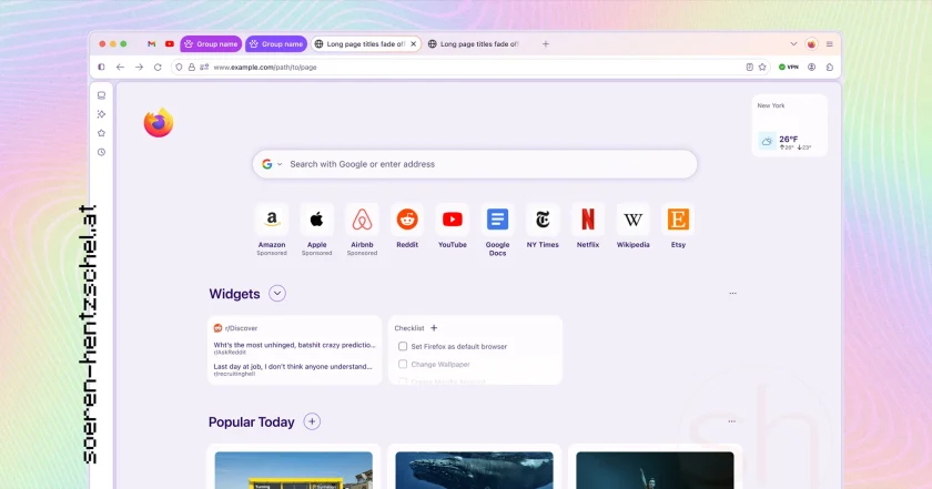 Firefox Nova design.