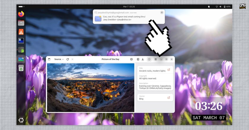 Gmail notification on the Ubuntu desktop delivered via a GNOME Shell extension.
