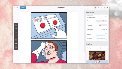Create memes on Linux using the Memerist app.