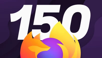 Firefox logo in front of the number 150.