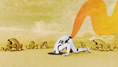 Robots in the sand.