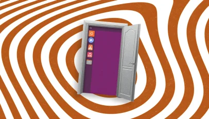 Unity desktop doorframe graphic.