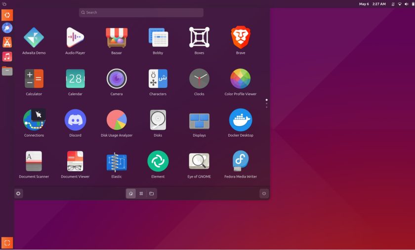 Ubuntu Unity desktop recreated in Wayfire and libadwaita.