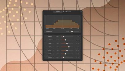 Night Light Scheduler GNOME extension settings panel showing a 24-hour colour temperature graph and time-based controls