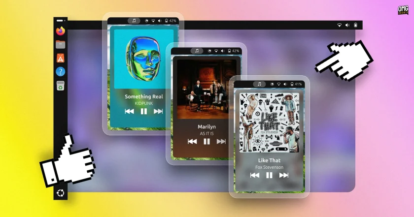 Dropbeat GNOME Shell extension showing now playing info in various ways