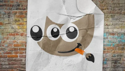 GIMP mascot Wilber on a paper document