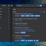 Wordbook GNOME app shows definition for the word define