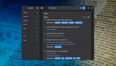 Wordbook GNOME app shows definition for the word define