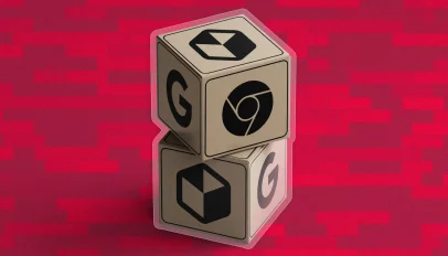 Google, Chrome and Flatpak logos on a cardboard box