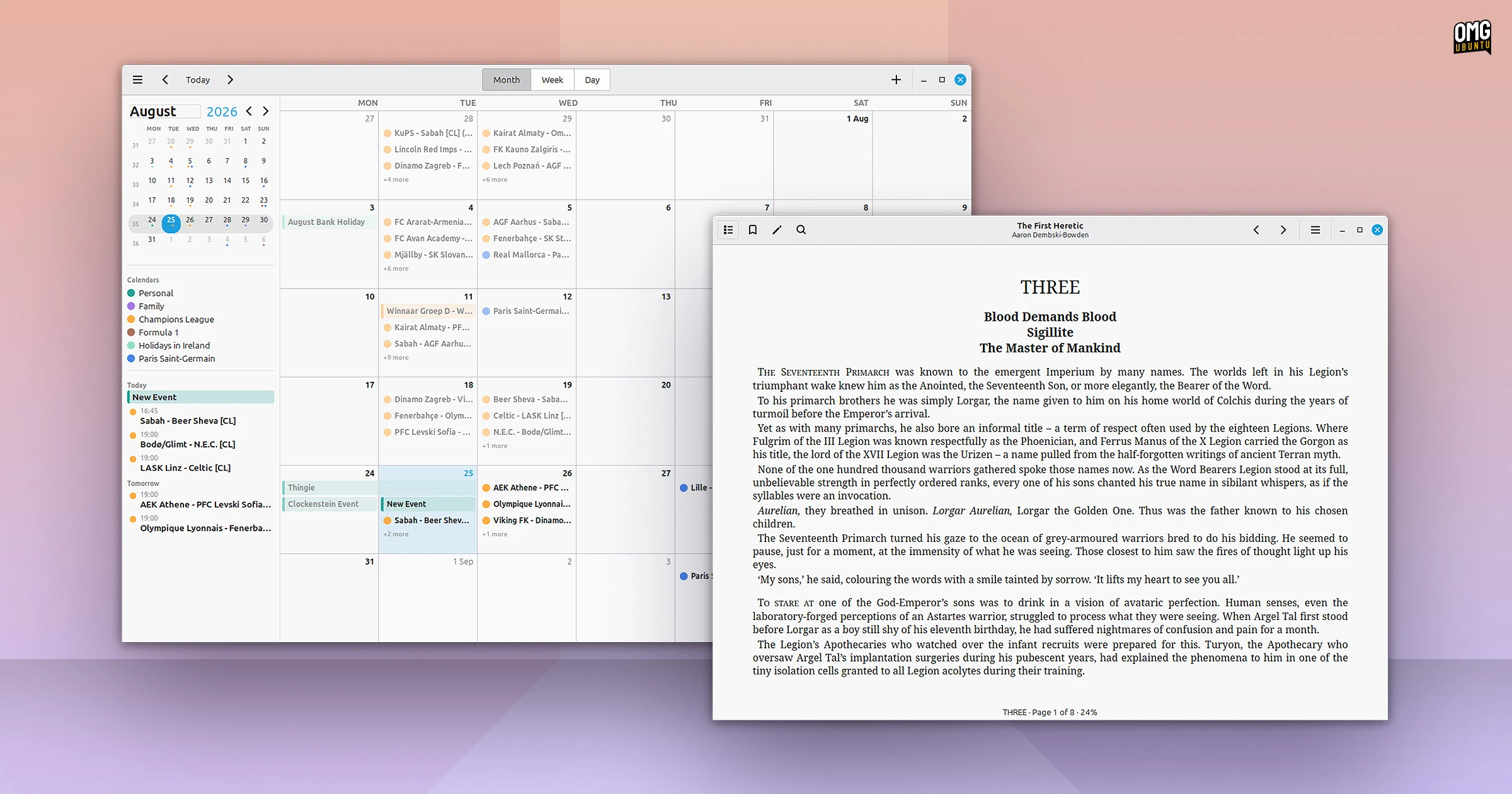 Linux Mint new Clockenstein calendar and Xepub book reader apps