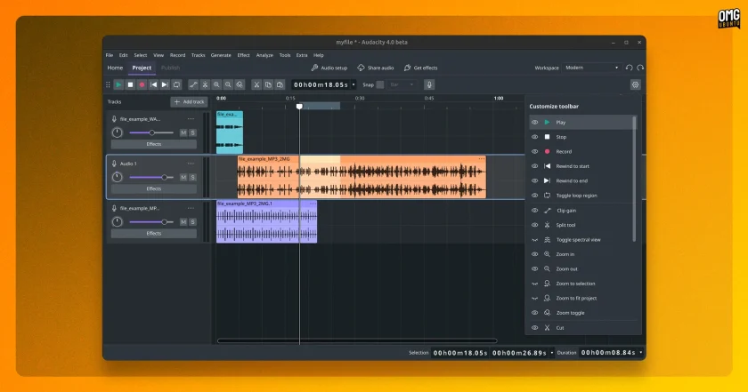 Audacity 4.0 released with a modern interface and clip editing
