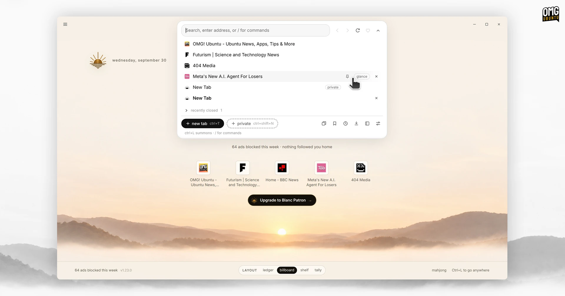 New FOSS web browser Blanc opts for a different kind of UI