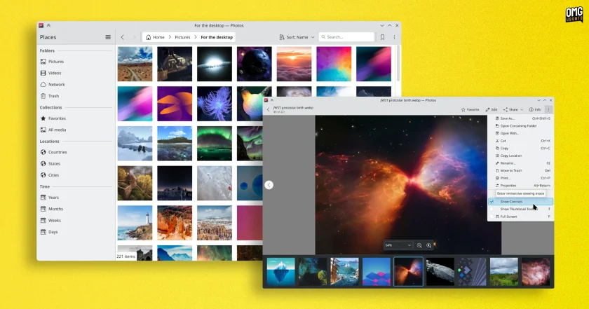 KDE Photos aka Koko image viewer and organiser app
