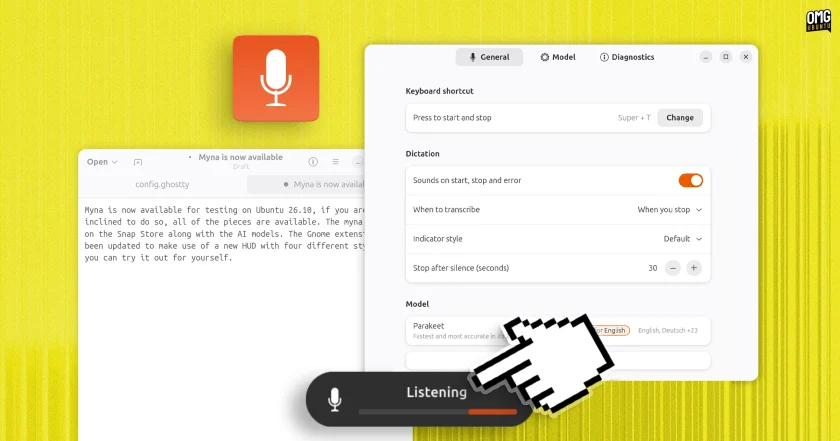 Myna dictation feature