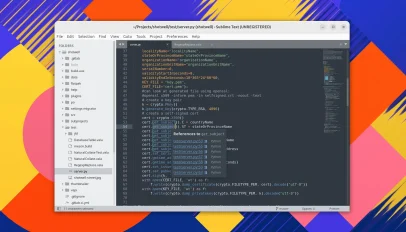 Sublime Text on Ubuntu showing a Python file open