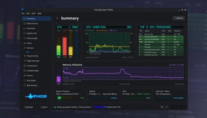 TMOG task manager running on Ubuntu