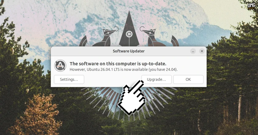 Ubuntu Software Updater dialog offering an upgrade from 24.04 to 26.04.1 LTS