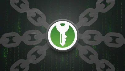 KeePassXC Logo with chains illustrating password security.