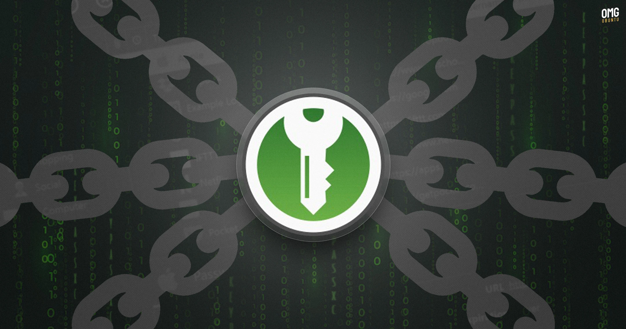 KeePassXC Logo with chains illustrating password security.