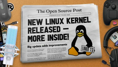 Collage for Linux kernel 7.3 showing Steam Controller, Pioneer DJ DJM-S11 and other hardware now supported.