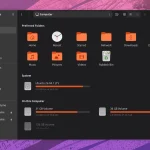 Computer view in Nautilus file manager showing free space on drives.