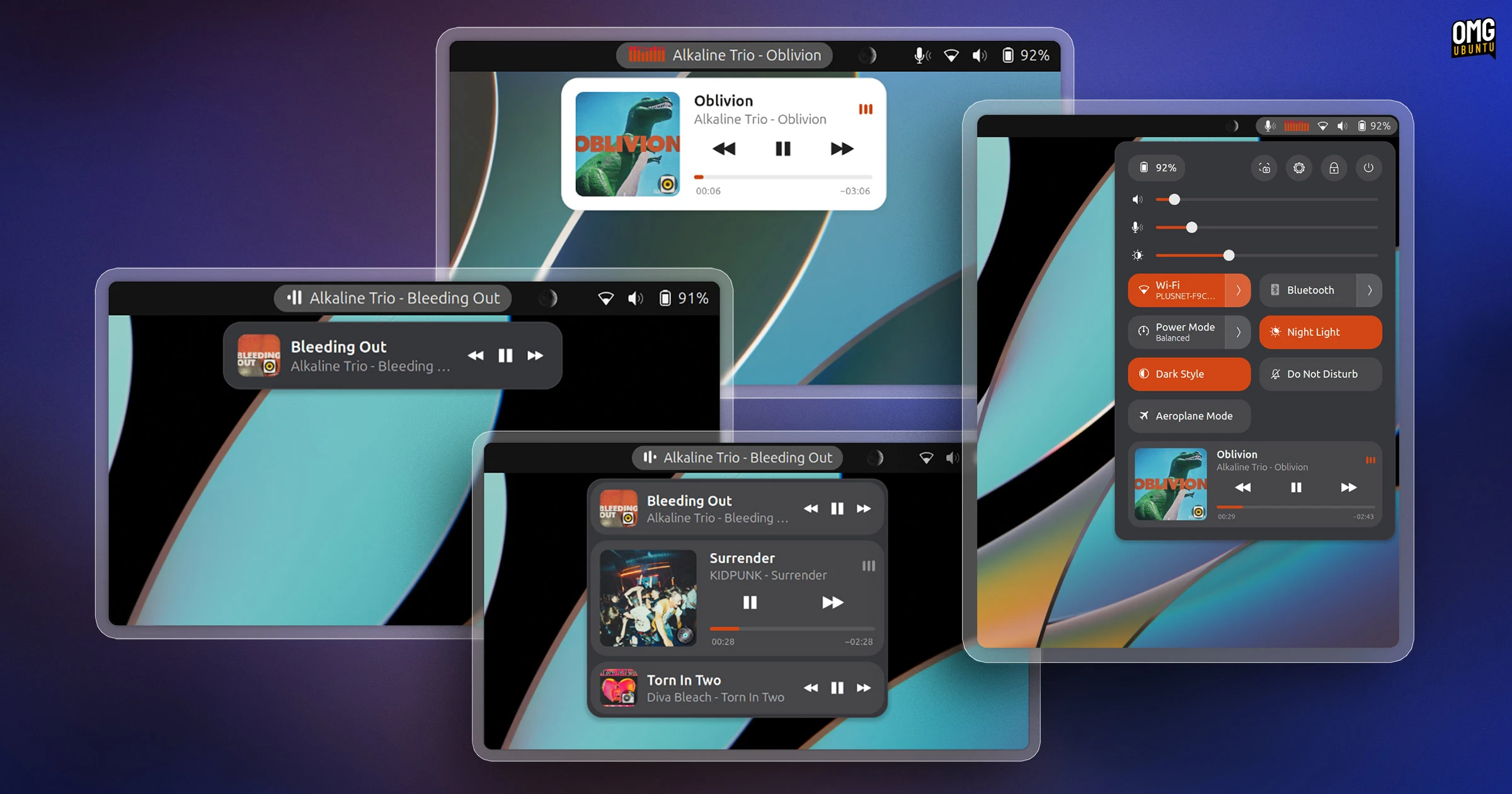 Now Playing Card shows media info for multiple apps at a time