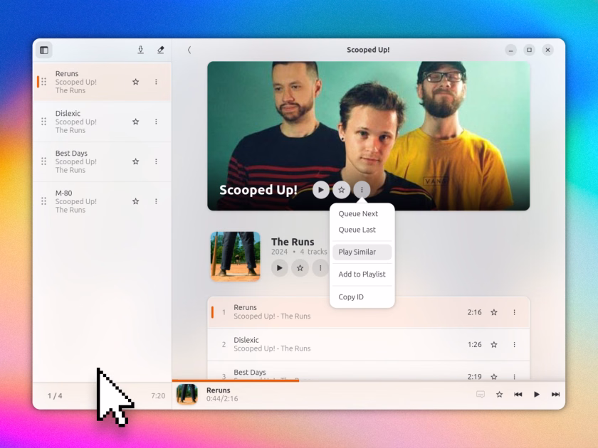 Gelly's play similar action in a Jellyfin music library.